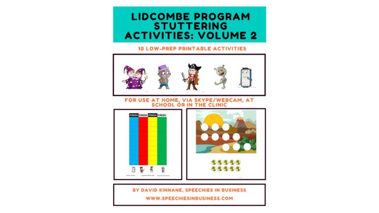 Lidcombe Program stuttering activities: Volume 2 printable activities for face-to-face and telehealth therapy now available