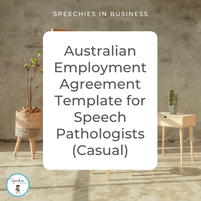 Australian Employment Agreement Template for Speech Pathologists Casual