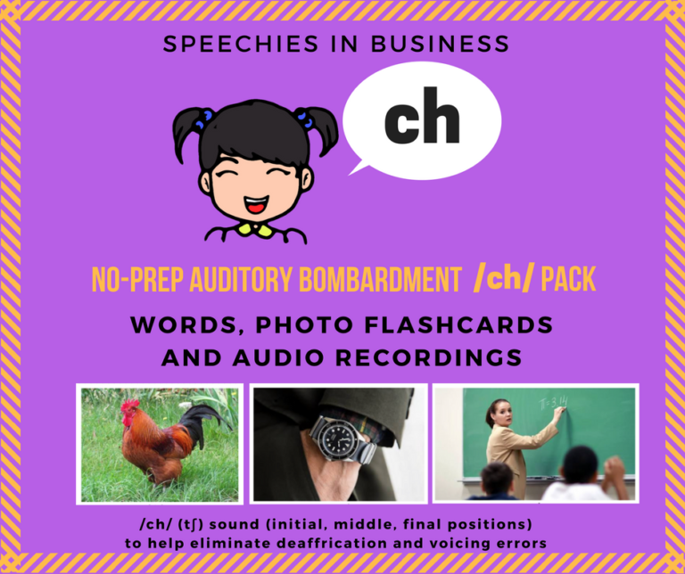 No-Prep Auditory Bombardment /ch/ Pack: to help eliminate deaffrication and voicing errors