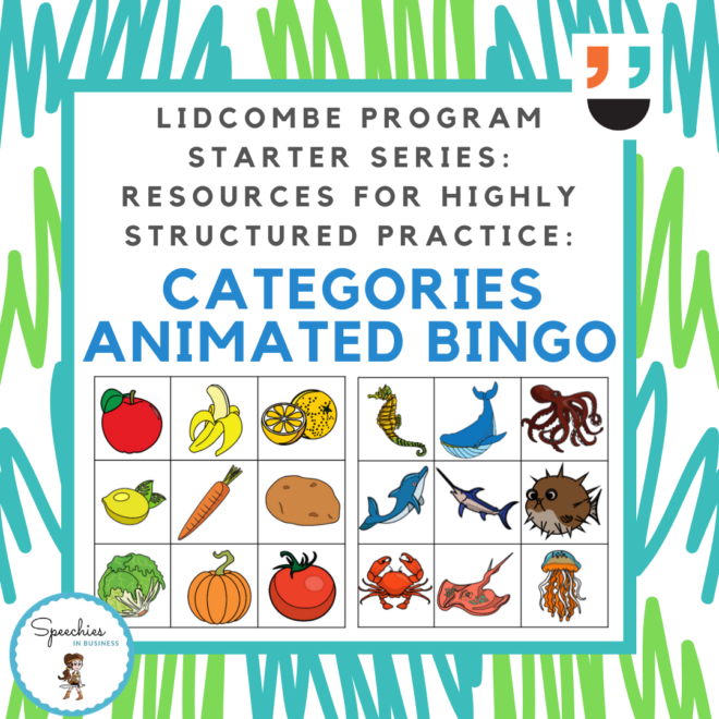Lidcombe Program Starter Series Categories Bingo