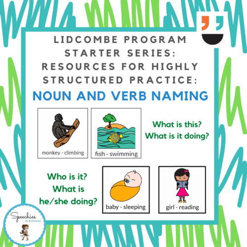 Lidcombe Program Starter Series: Resources for Highly Structured Practice: Noun and Verb Naming