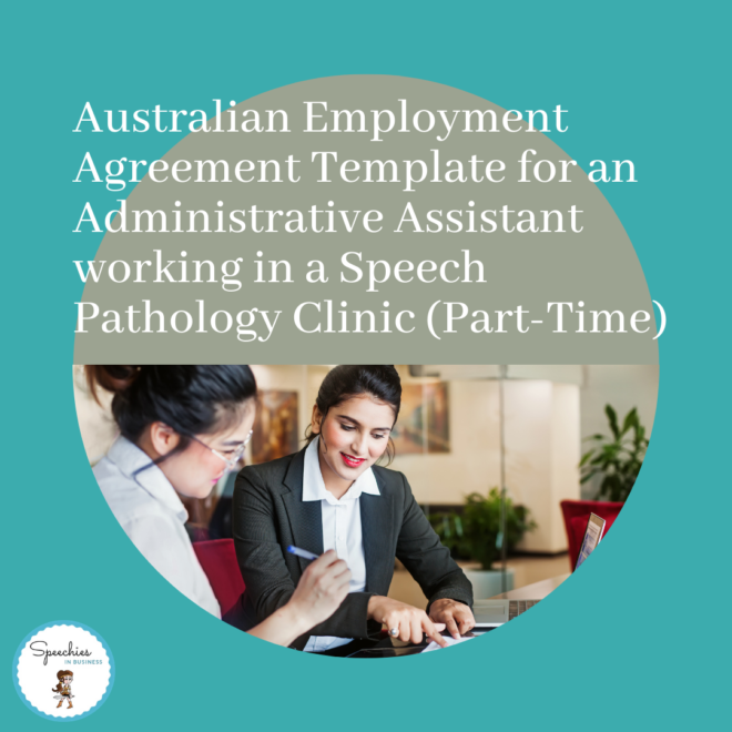 Employment Agreement for Admin Assistant in SLP clinic part-time