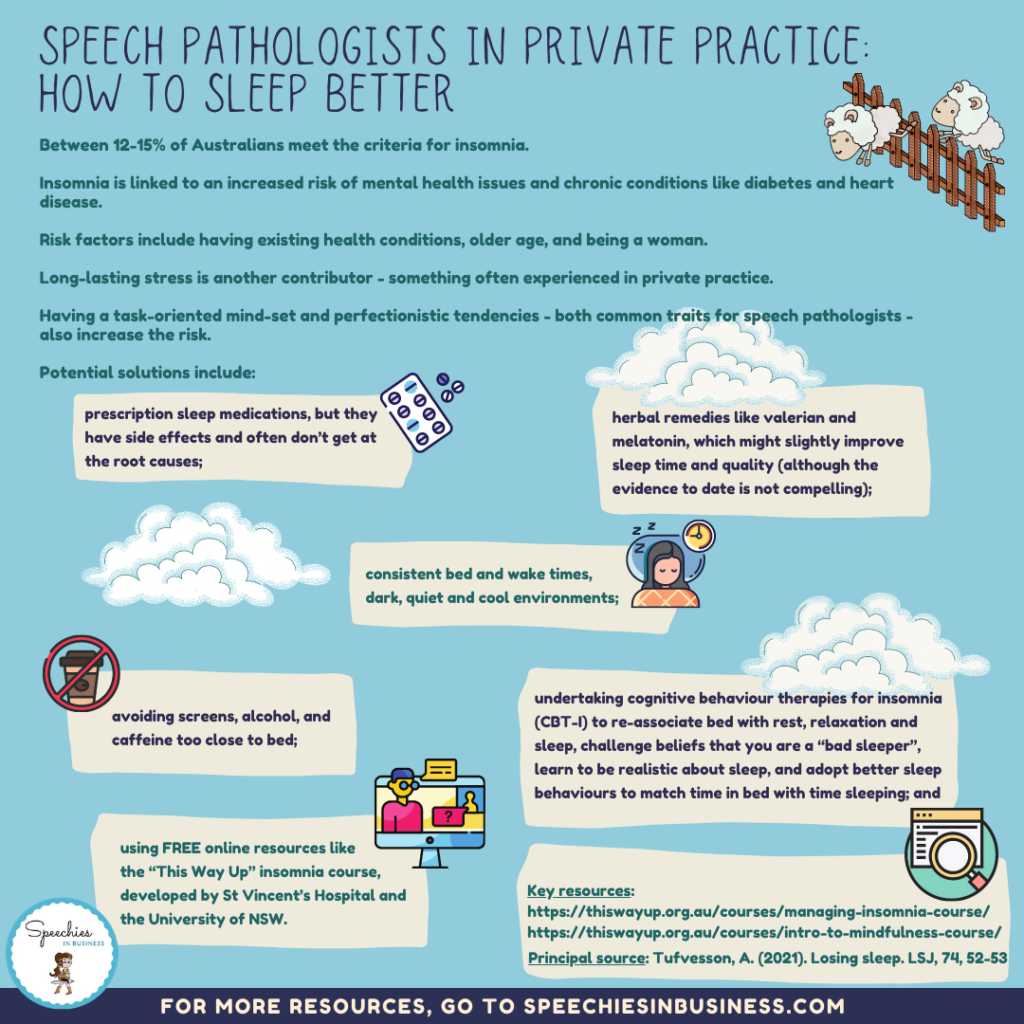 Speech pathologists in private practice How to sleep better